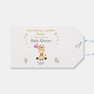Benutzerdefinierter Name Baby-Giraffe-Balloons Bab Geschenkanhänger