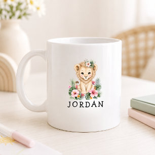 Benutzerdefinierter Name Baby Löwe Safari Dschunge Kaffeetasse