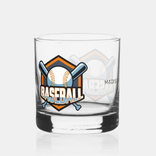 Benutzerdefinierter Name Baseball Whiskyglas