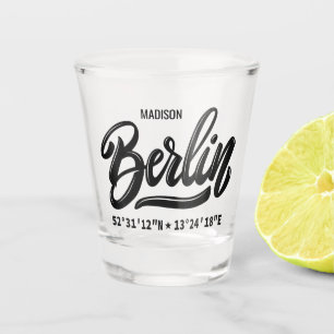 Benutzerdefinierter Name Berlin Deutschland Koordi Schnapsglas