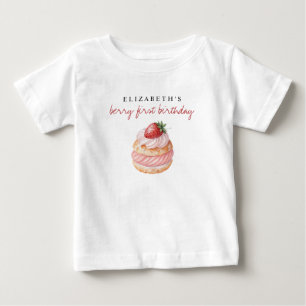 Benutzerdefinierter Name Berry Erster Geburtstag Baby T-shirt