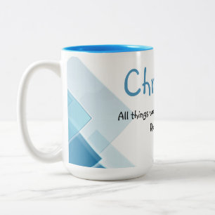 Benutzerdefinierter Name Blau Ermutigendes Inspiri Zweifarbige Tasse