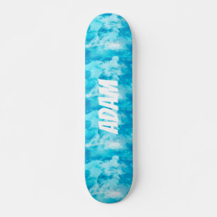 Benutzerdefinierter Name Blau Himmel Wolken Träume Skateboard