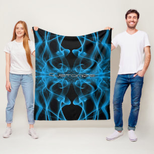 Benutzerdefinierter Name Blau Rauch Symmetrisch Sc Fleecedecke