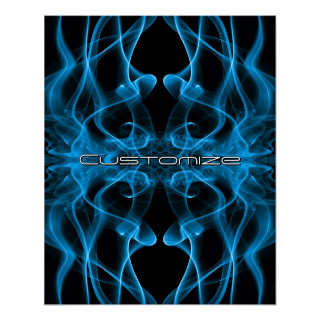 Benutzerdefinierter Name Blau Rauch Symmetrisch Sc Poster (Vorderseite)