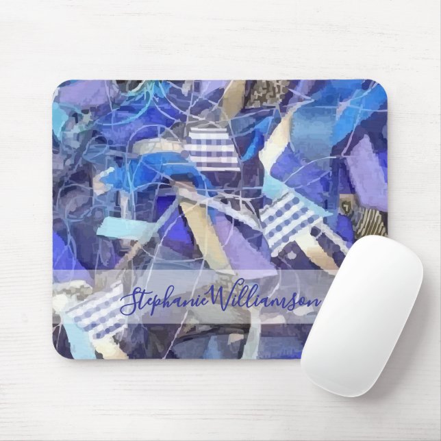 Benutzerdefinierter Name Blaue Abstrakte Maximalis Mousepad (Mit Mouse)