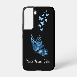 Benutzerdefinierter Name Blauer Schmetterling Sams Samsung Galaxy Hülle