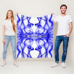 Benutzerdefinierter Name Blaues Rauch-Symmetrische Fleecedecke