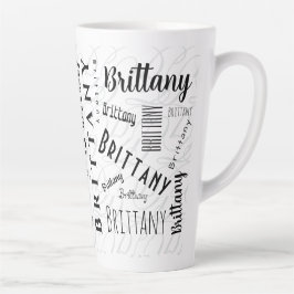 Benutzerdefinierter Name Brittany Schwarz Weiß Milchtasse