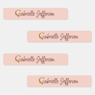 Benutzerdefinierter Name Buchstabe G Goldfolie Ros Etiketten