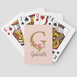 Benutzerdefinierter Name Buchstabe G Goldfolie Ros Spielkarten
