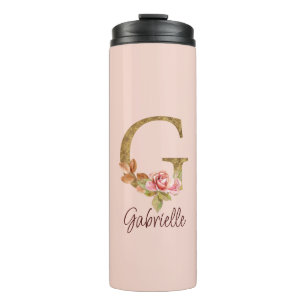 Benutzerdefinierter Name Buchstabe G Goldfolie Ros Thermosbecher