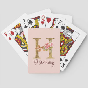 Benutzerdefinierter Name Buchstabe H Goldfolie Bla Spielkarten