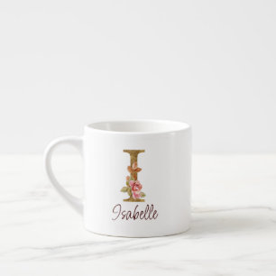 Benutzerdefinierter Name Buchstabe I Goldfolie Blu Espressotasse