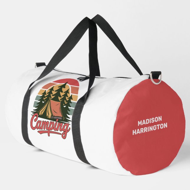 Benutzerdefinierter Name Camping Duffle Bag (Linke Ecke)