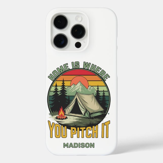 Benutzerdefinierter Name Camping iPhone 16 Pro Hülle (Rückseite)