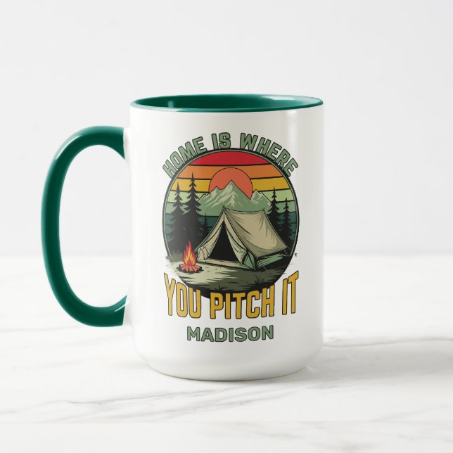 Benutzerdefinierter Name Camping Tasse (Links)