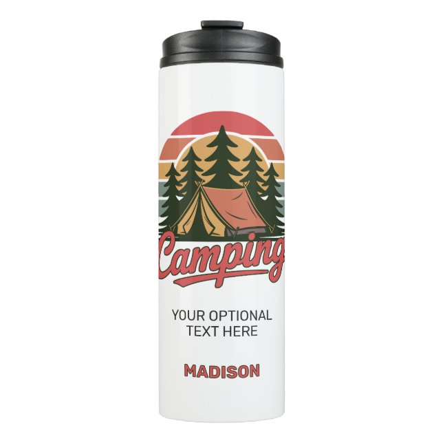 Benutzerdefinierter Name Camping Thermosbecher (Vorderseite)