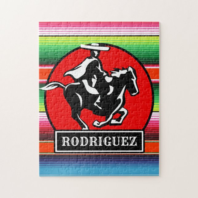 Benutzerdefinierter NAME Charro Pferd Spanisch Mex (Vertikal)