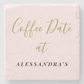 Benutzerdefinierter Name Coffee Date Lustiger Past Steinuntersetzer