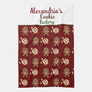 Benutzerdefinierter Name Cookie Factory Zitat Chef Geschirrtuch