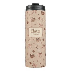 Benutzerdefinierter Name Cozy Cocoa Heiße Schokola Thermosbecher