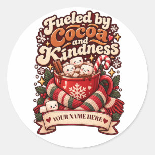 Benutzerdefinierter Name Cozy Nurse Era Weihnachte Runder Aufkleber