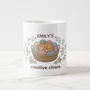 Benutzerdefinierter Name Creative Chaos Katze Spez Jumbo-Tasse