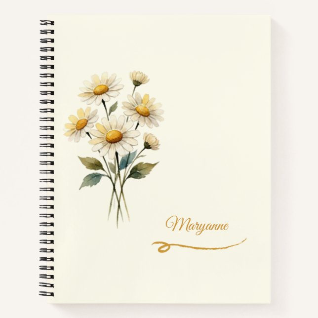 Benutzerdefinierter Name Daisy Notizbuch (Vorderseite)