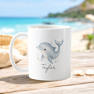 Benutzerdefinierter Name Delfin Kinderbecher Kaffeetasse