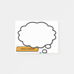 Benutzerdefinierter Name Denkblase Lustig Comic Post-it Klebezettel