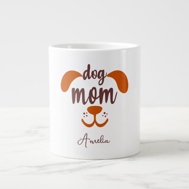 Benutzerdefinierter Name der Mama des Hundes Jumbo-Tasse (Vorderseite)