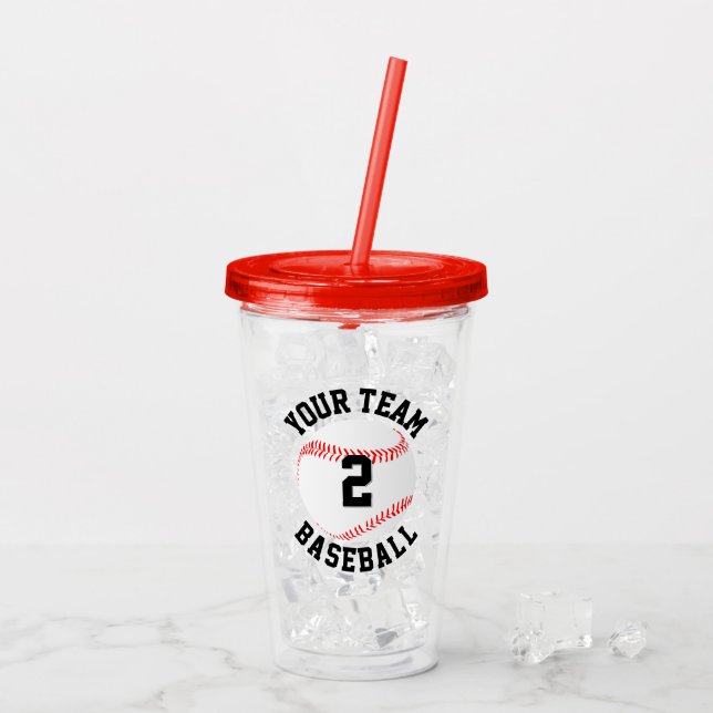 Benutzerdefinierter Name des Baseball-Teams und Sp Acryltrinkbecher (Rückseite Ice)