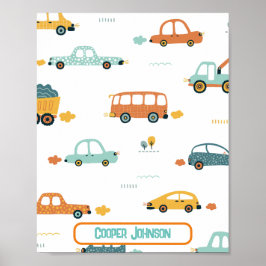 Benutzerdefinierter Name des Fahrzeugs pastellblau Poster