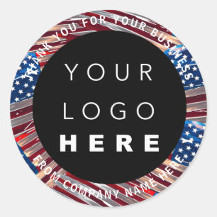 Benutzerdefinierter Name des Logos US-Flagge Ameri Runder Aufkleber