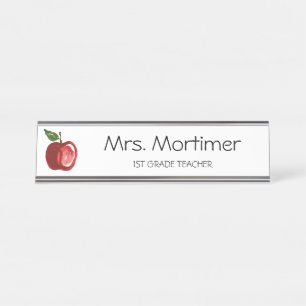 Benutzerdefinierter Name des modernen Red Apple Schreibtischnamensplakette