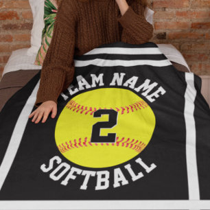 Benutzerdefinierter Name des Softballteams und Spi Fleecedecke