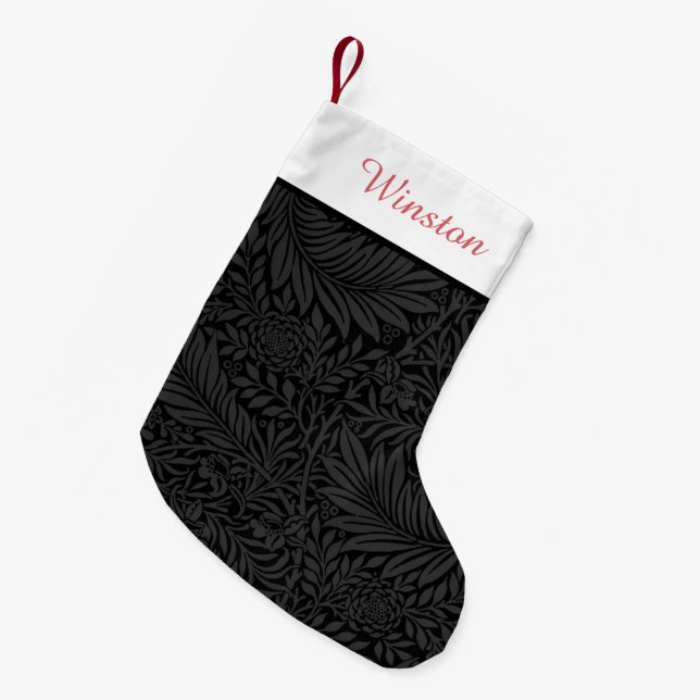 Benutzerdefinierter Name des Tieres Schwarzes Blum Kleiner Weihnachtsstrumpf (Vorderansicht (hängend))