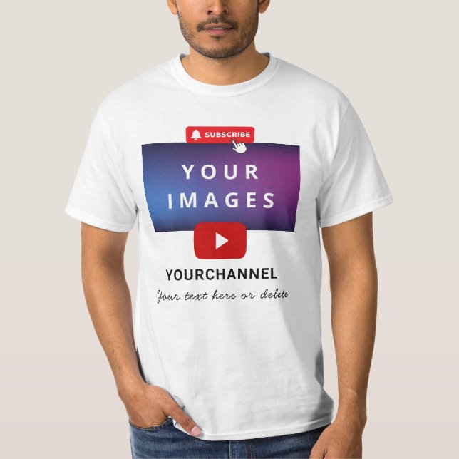 Benutzerdefinierter Name des YouTube-Kanals und Hi T-Shirt (Vorderseite)