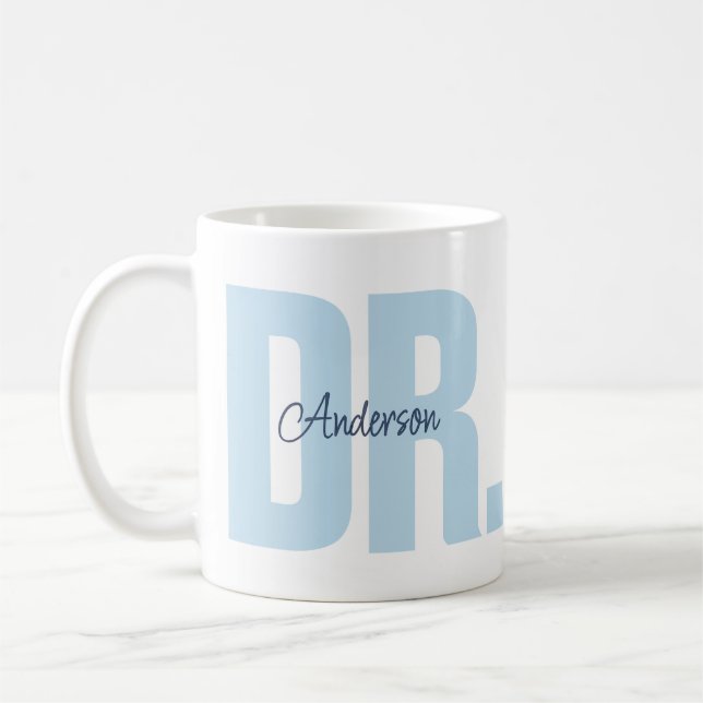 Benutzerdefinierter Name Doktor PhD Abschlussfeier Kaffeetasse (Links)