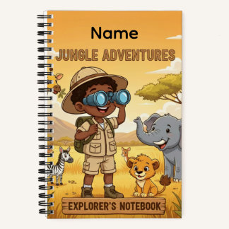 Benutzerdefinierter Name Dschungel-Abenteuer Notizbuch