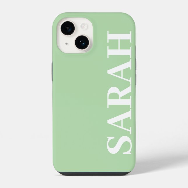 Benutzerdefinierter Name Einfach Stylisch Modern M iPhone 14 Hülle (Rückseite)