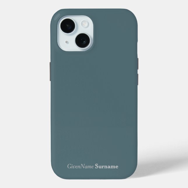 Benutzerdefinierter Name Elegant Marble Blue Cadet Case-Mate iPhone Hülle (Rückseite)