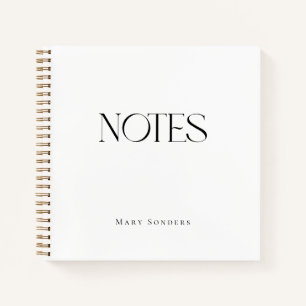 Benutzerdefinierter Name Elegante Minimale Notizen Notizbuch