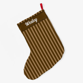 Benutzerdefinierter Name - Eleganter neutrale Stre Großer Weihnachtsstrumpf