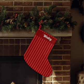 Benutzerdefinierter Name - Eleganter nostalgischer Großer Weihnachtsstrumpf