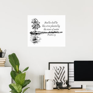 Benutzerdefinierter Name Ermutigende Schrift Psalm Poster
