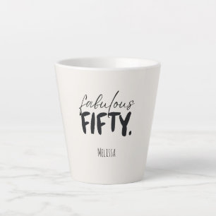 Benutzerdefinierter Name Fabulous Fifty Beige Schw Milchtasse