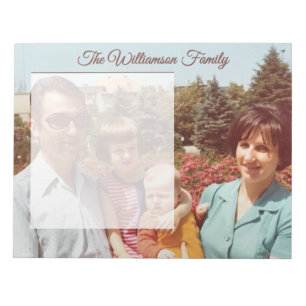 Benutzerdefinierter Name Familienfoto Retro Schrif Notizblock