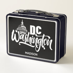 Benutzerdefinierter Name & Farbe Washington DC Metall Brotdose